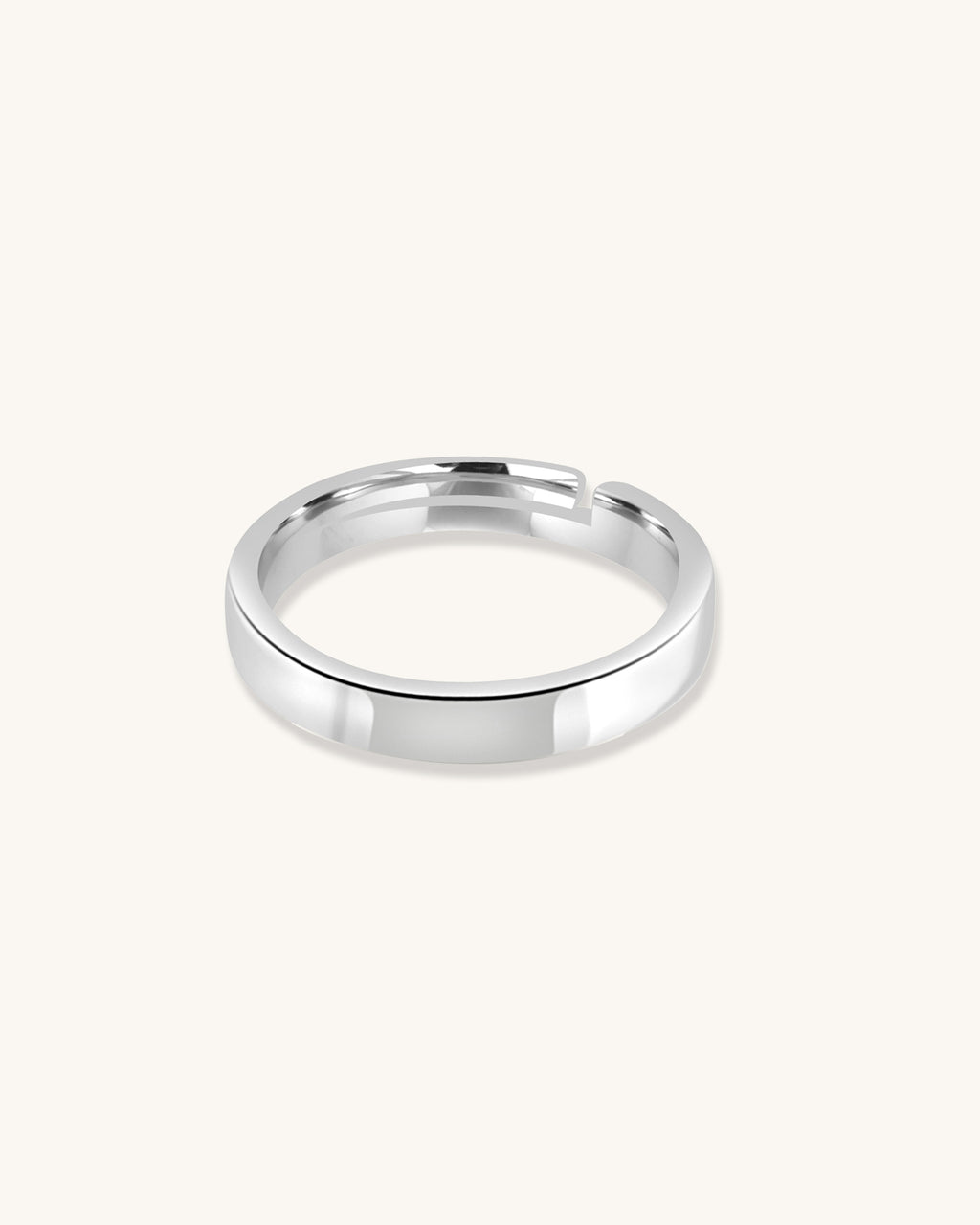 Adjustable silver band ring