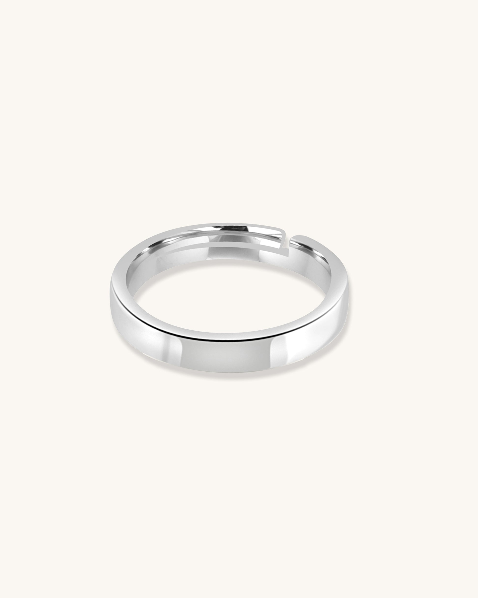 Adjustable silver band ring