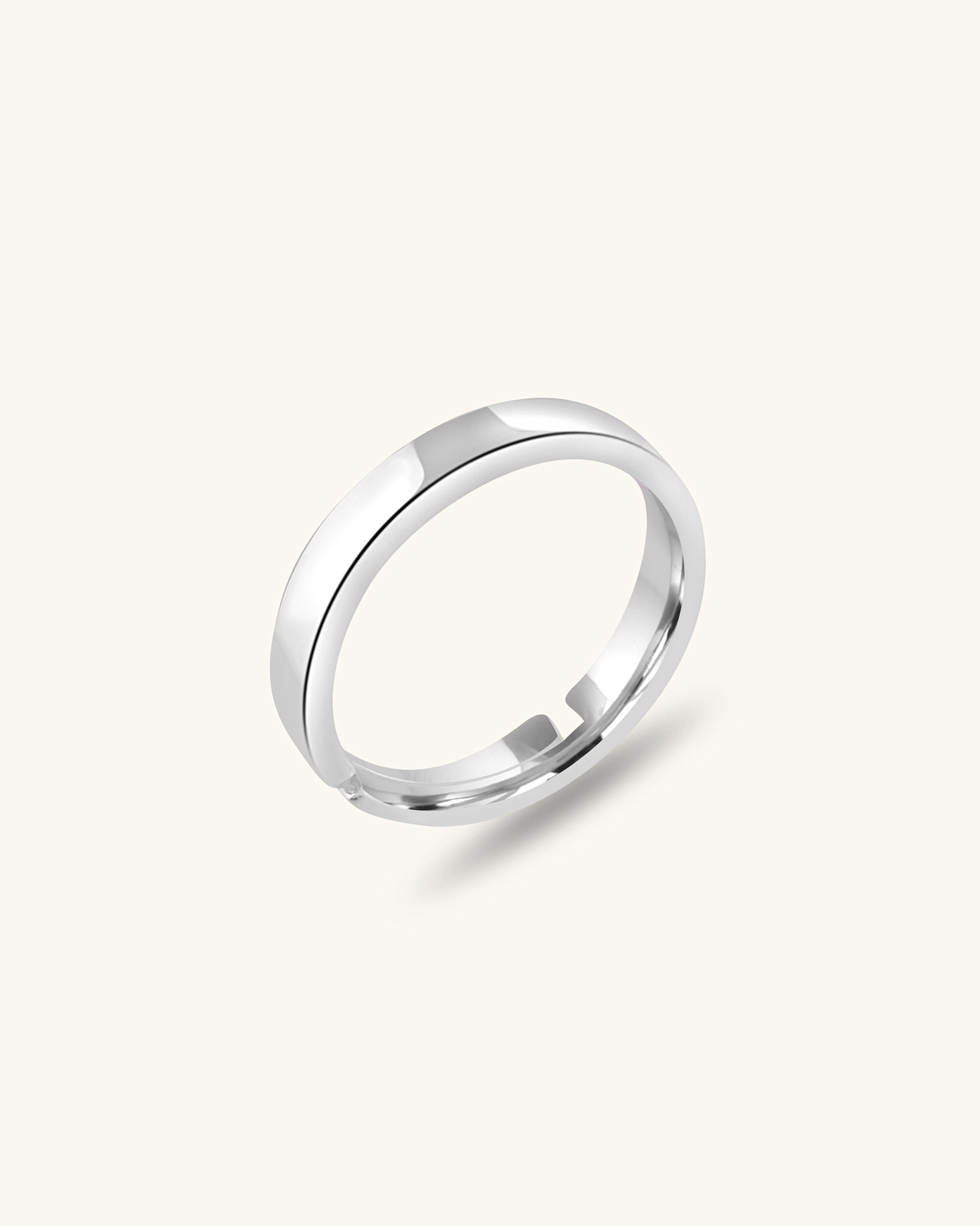 Adjustable silver band ring