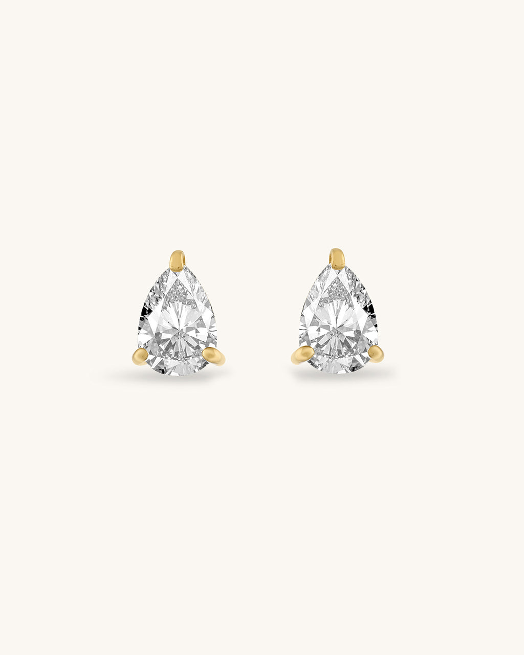 18 k gold plated teardrop stud earrings