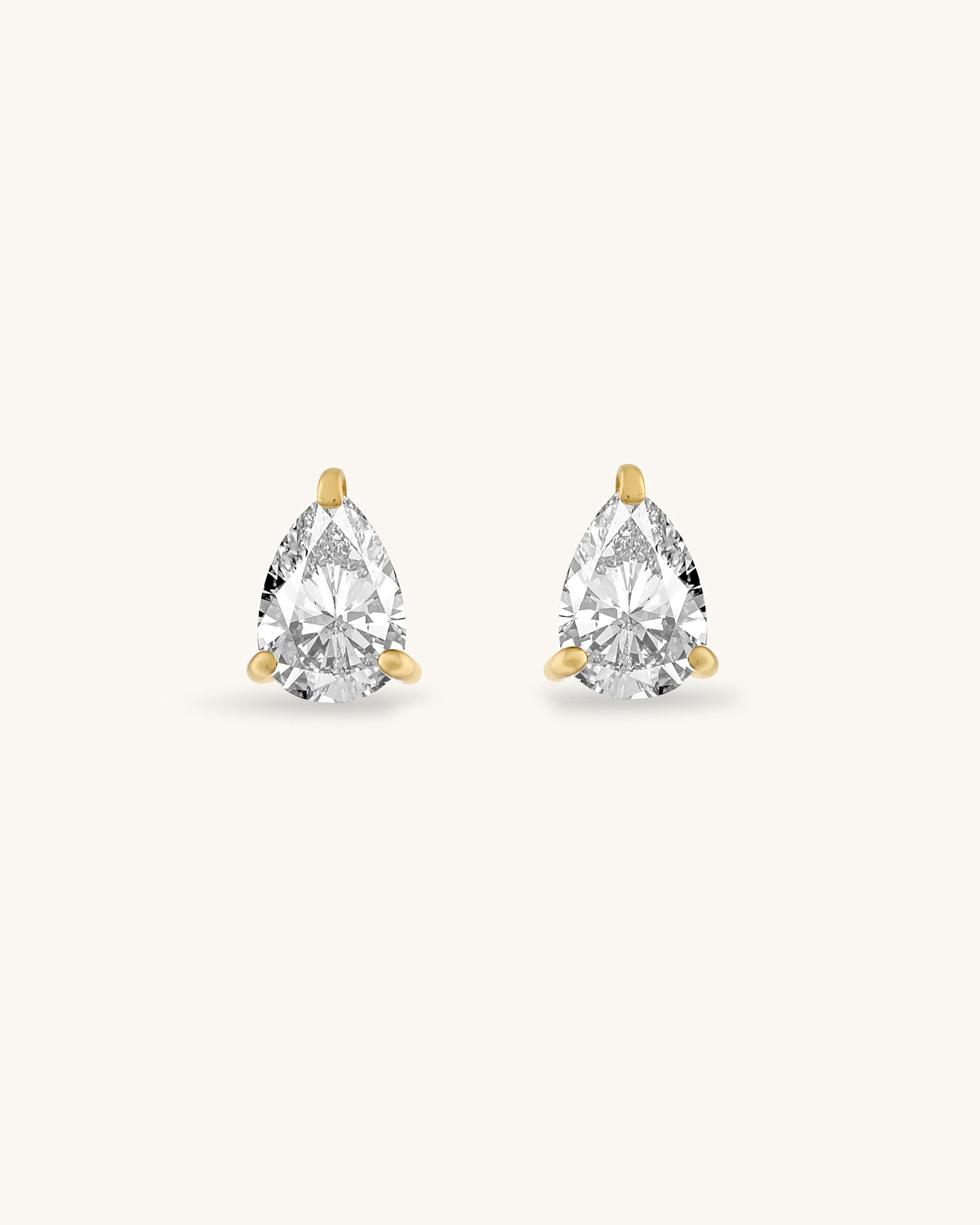 18 k gold plated teardrop stud earrings