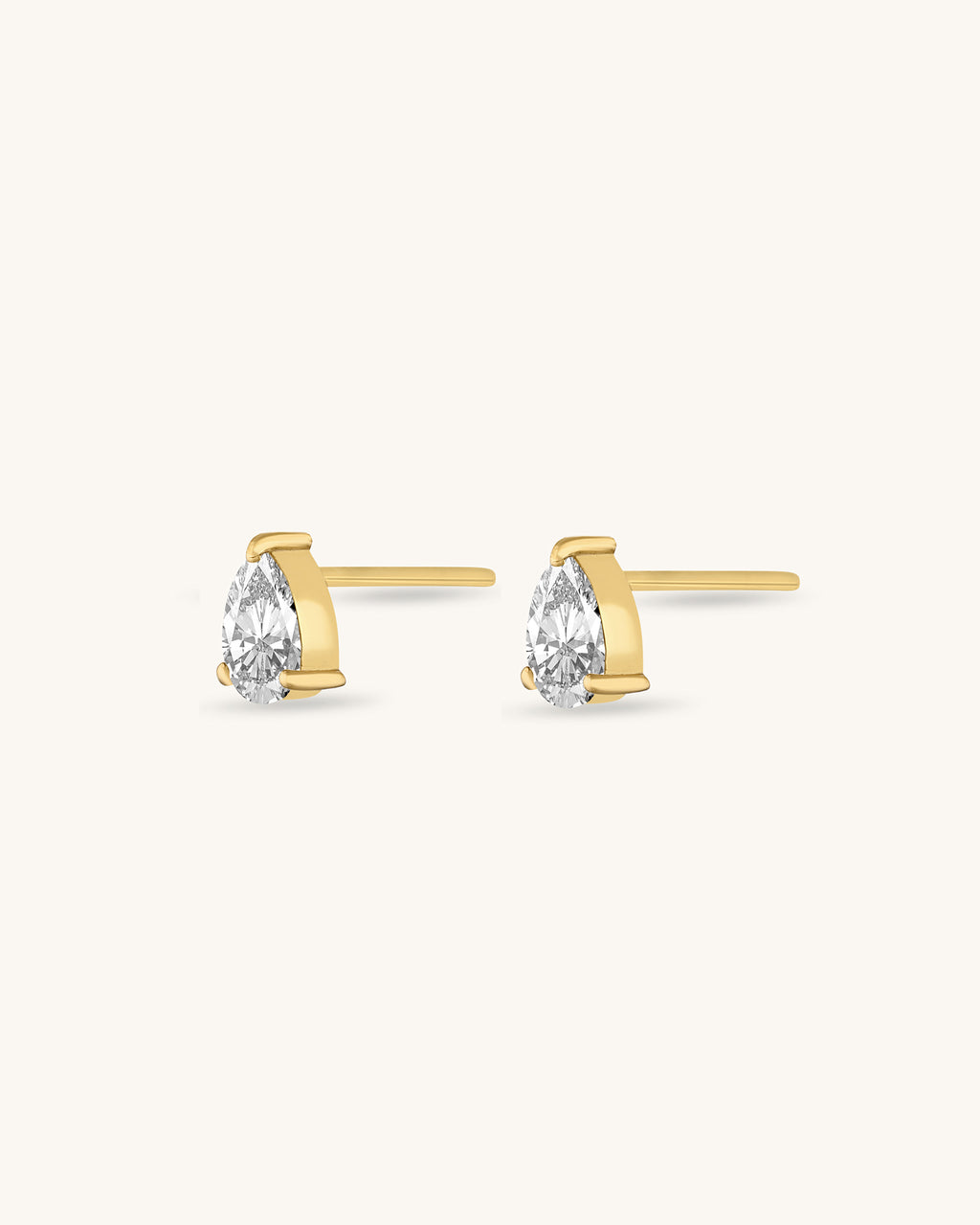 18 k gold plated teardrop stud earrings
