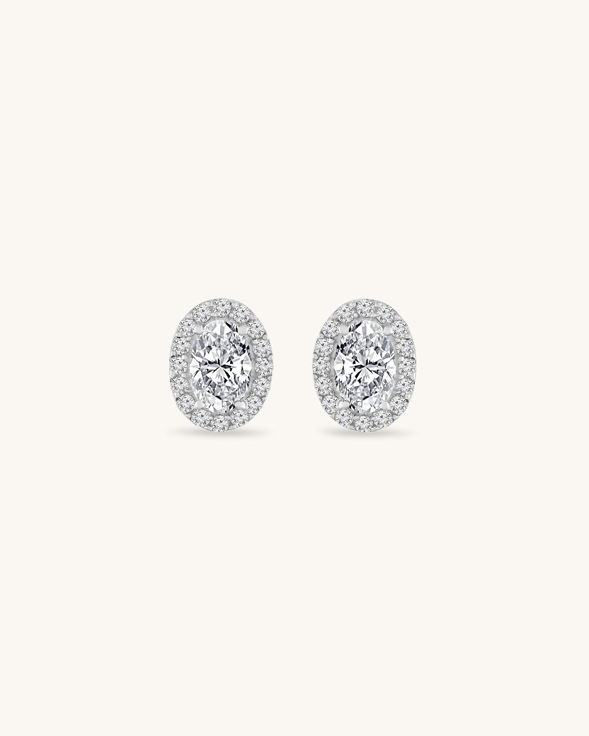 Halo crystal stud earrings