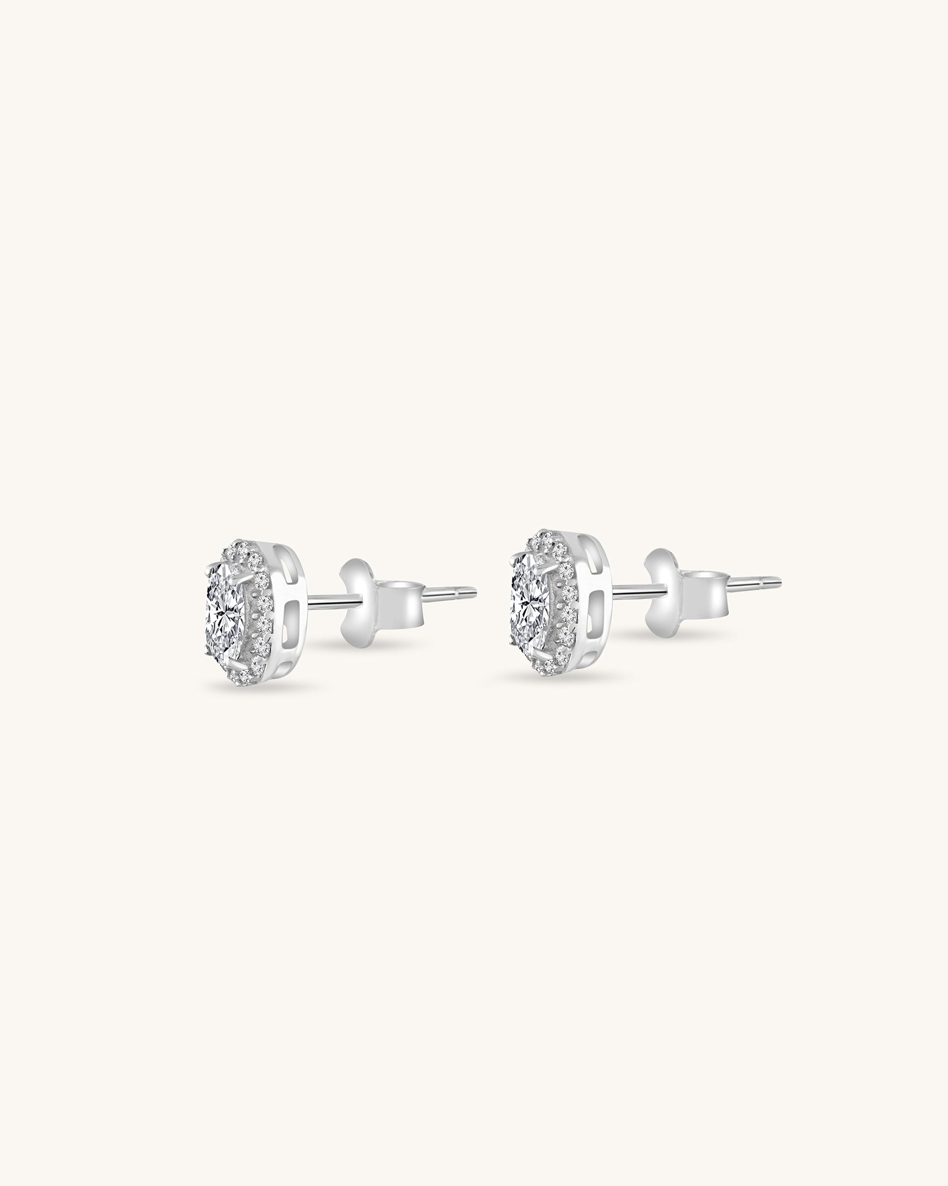Halo crystal stud earrings