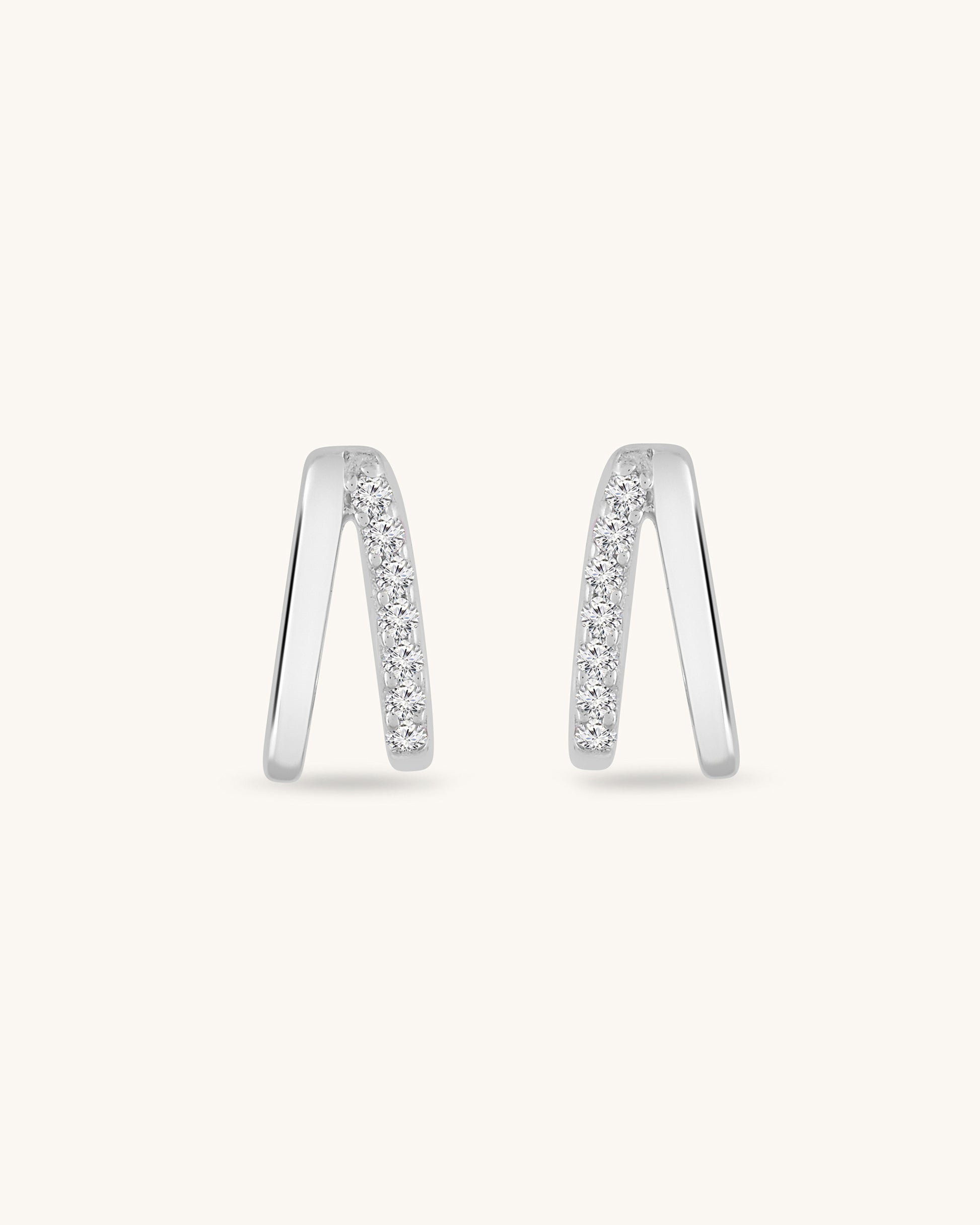 Double band stud earrings