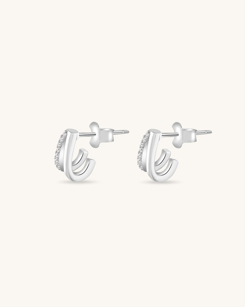 Double band stud earrings
