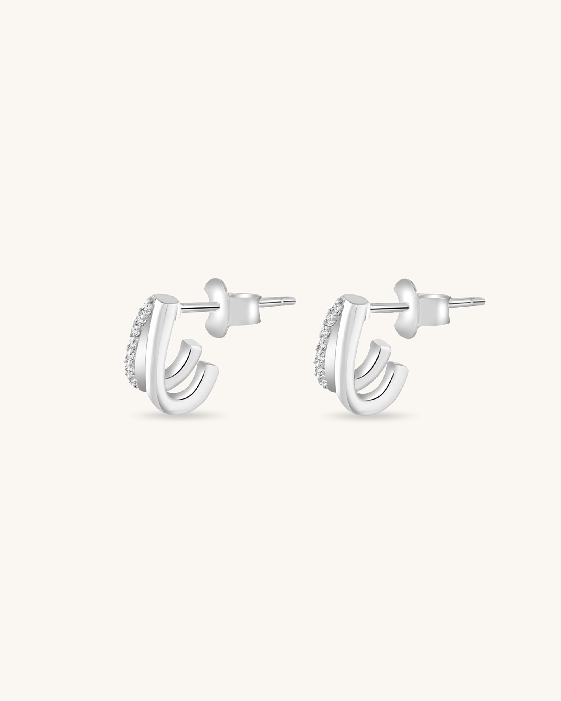 Double band stud earrings