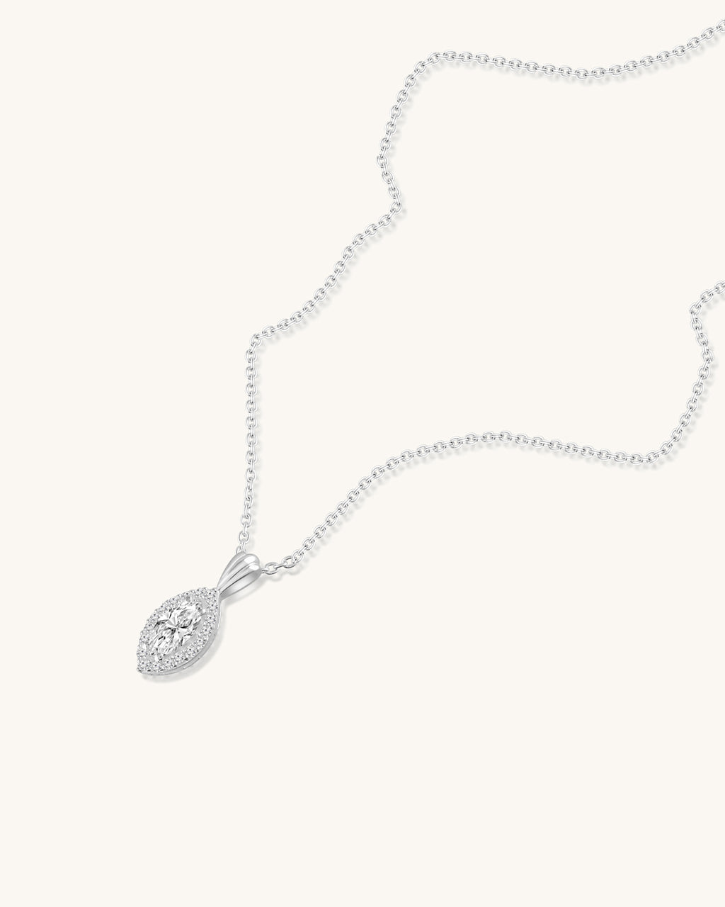 Marquise halo pendant necklace