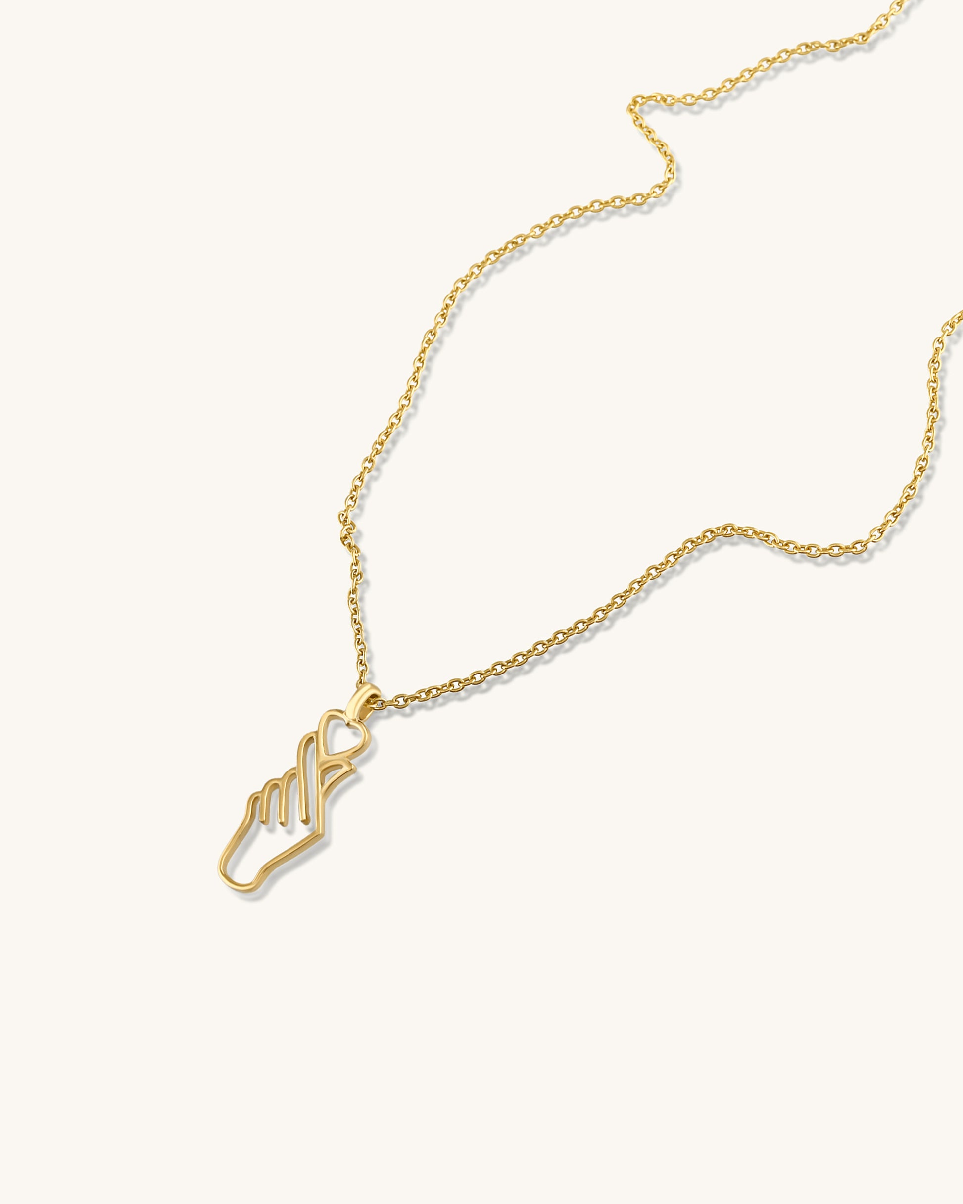 Korean heart hand gesture pendant necklace