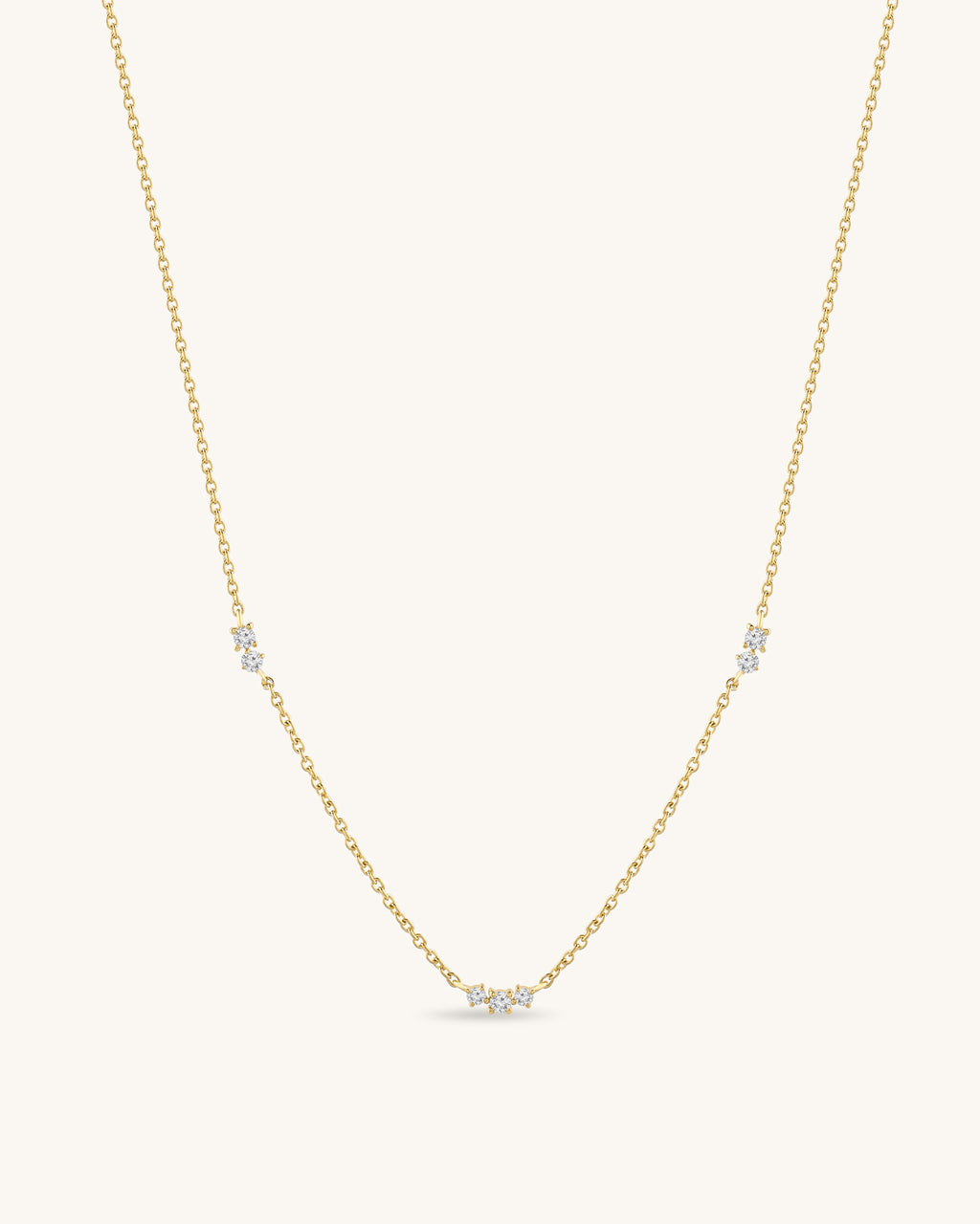 Delicate station chain with sparkling accents