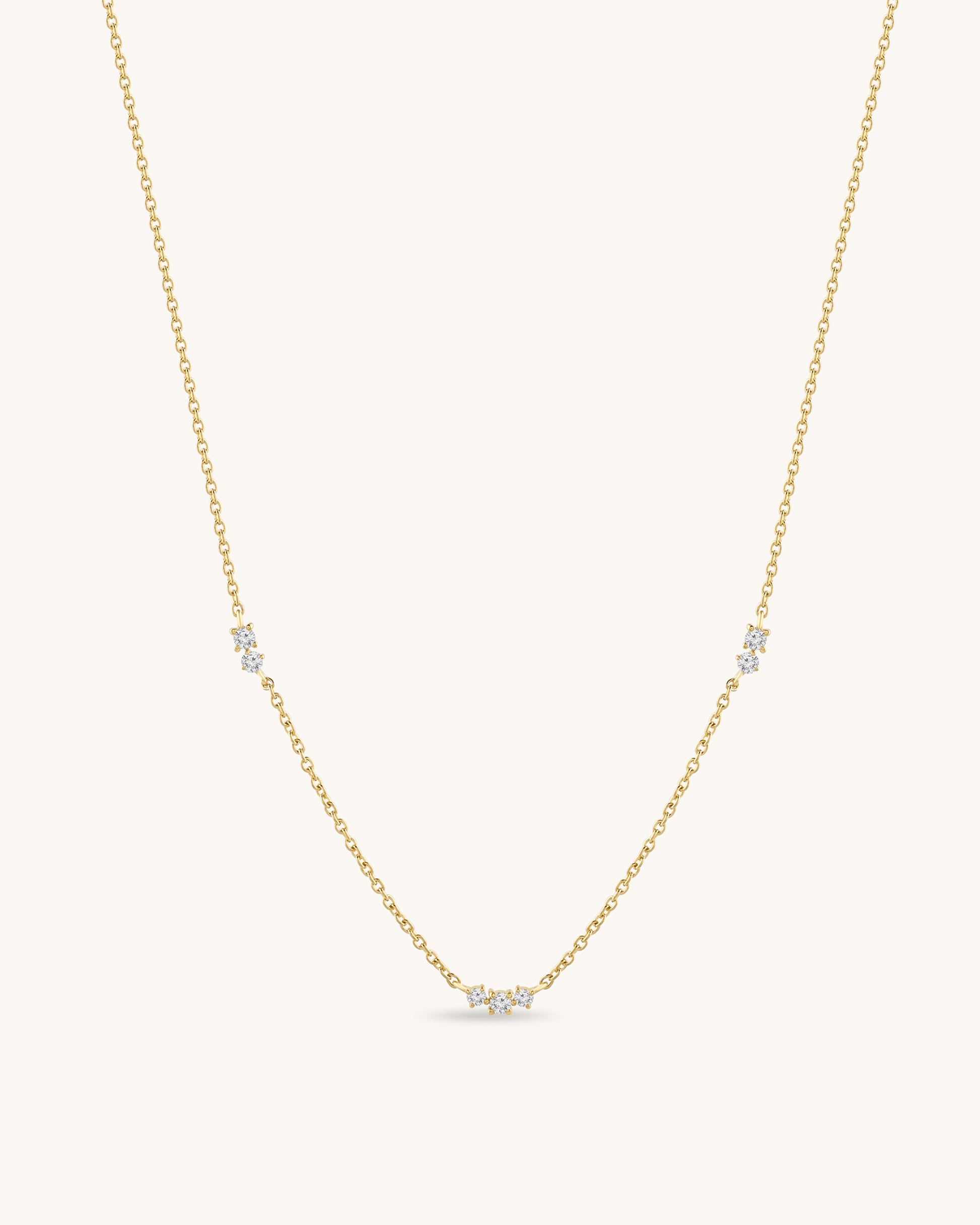 Delicate station chain with sparkling accents
