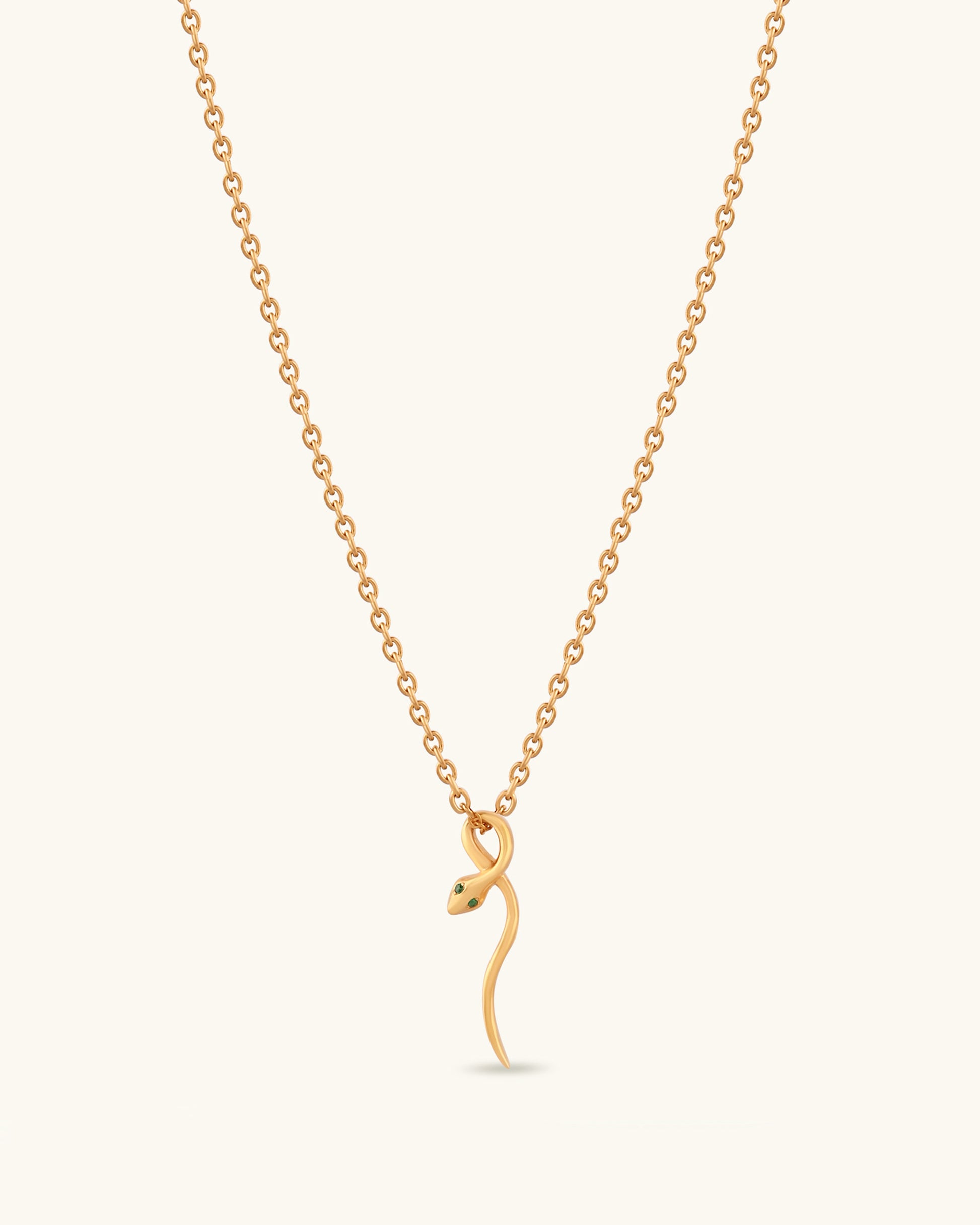 Gold Elegant snake pendant necklace