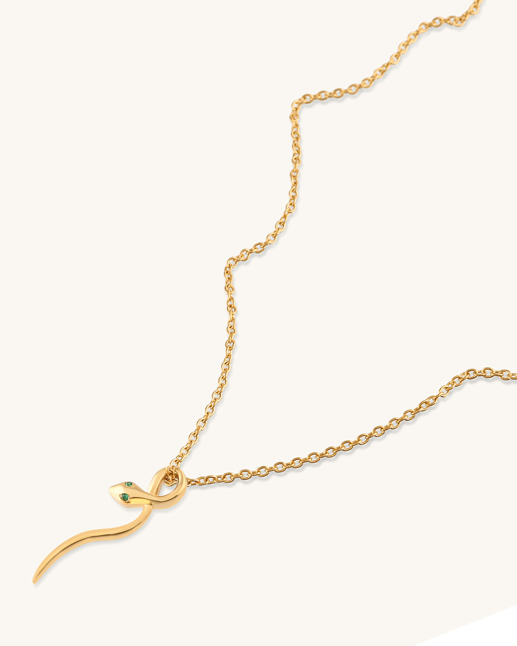 Gold Elegant snake pendant necklace