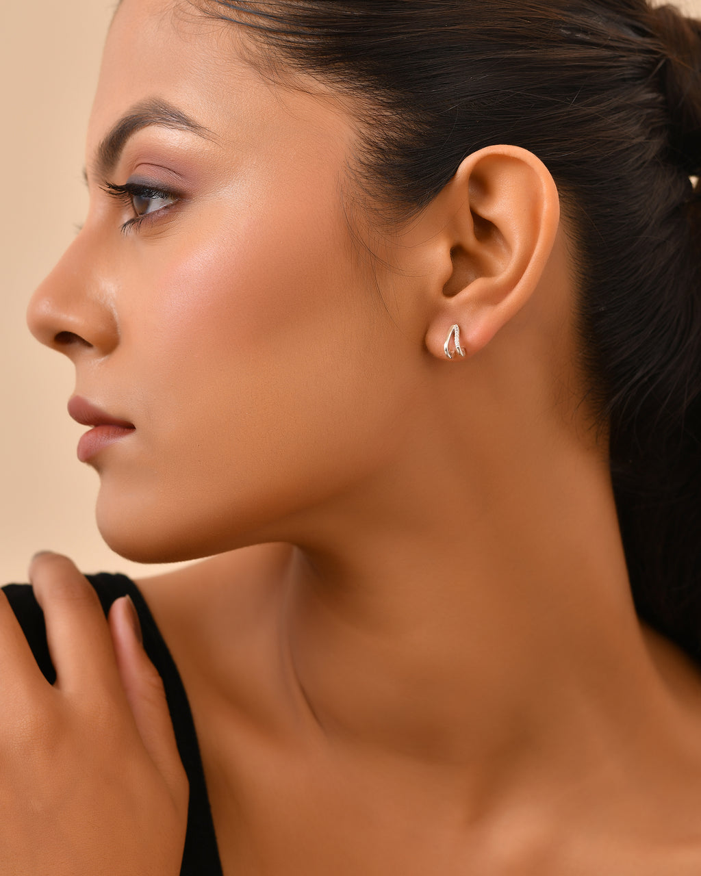 Double band stud earrings