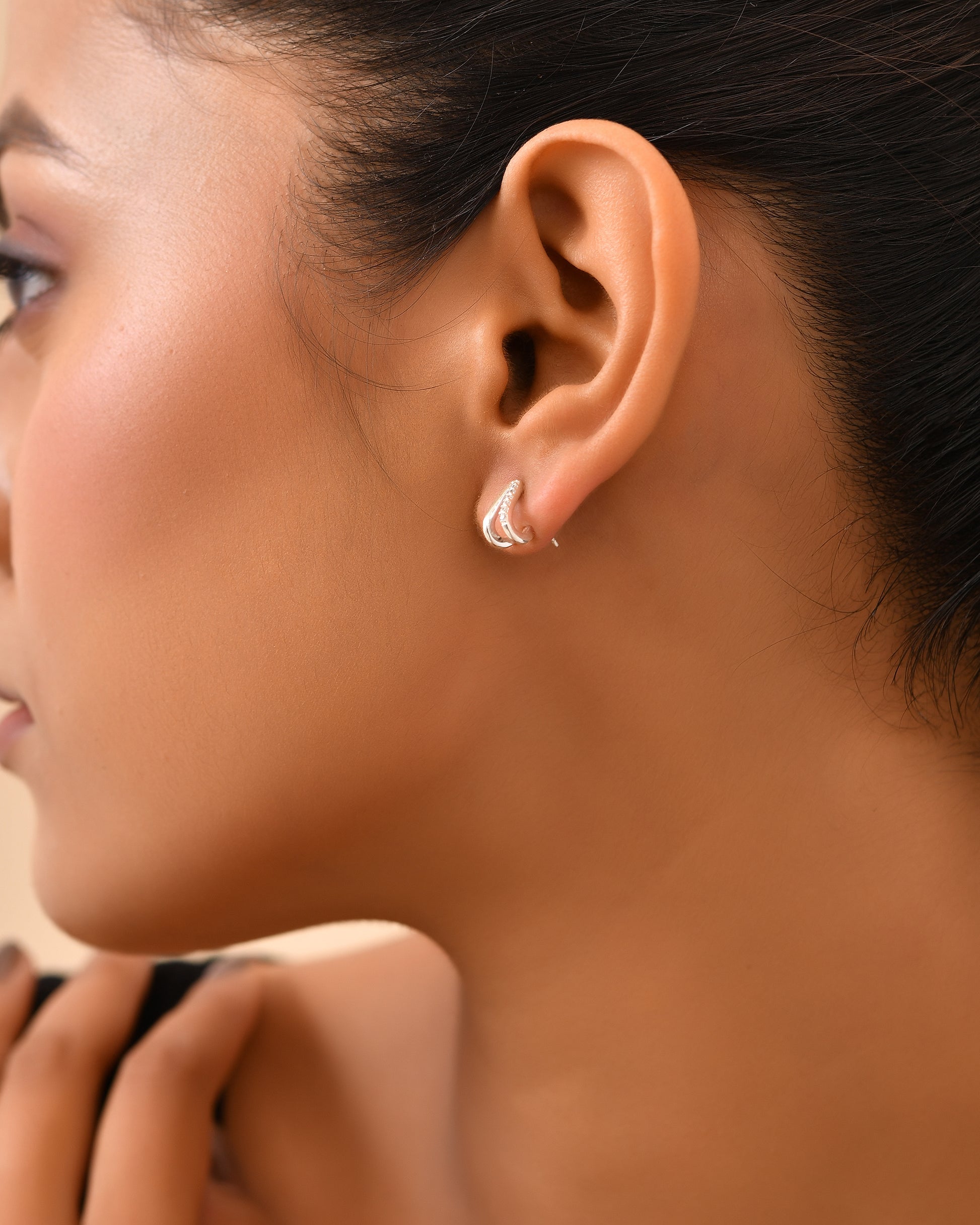 Double band stud earrings