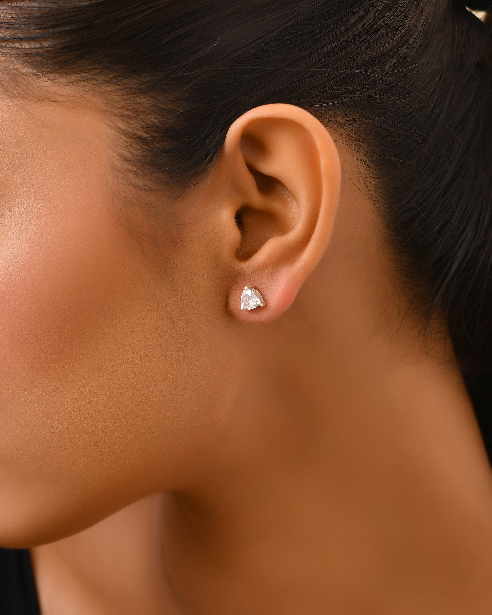 Trillion cut stud earrings