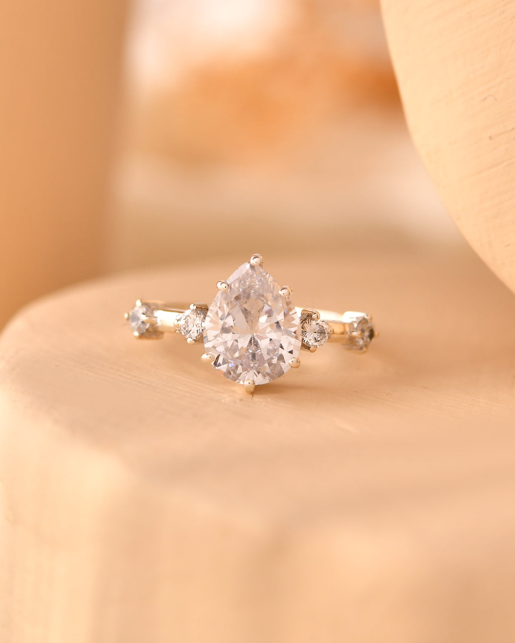 Pear stone statement ring