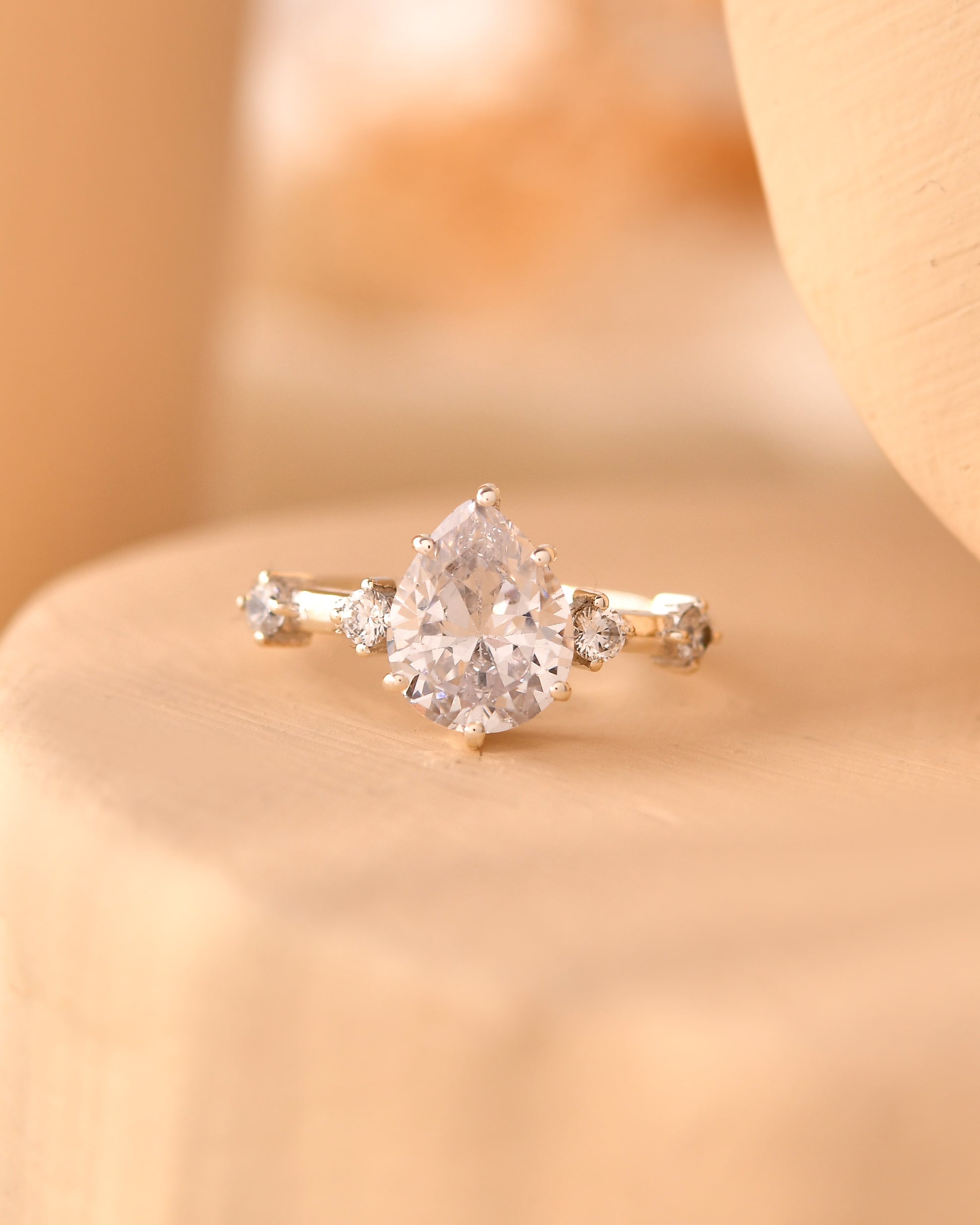 Pear stone statement ring