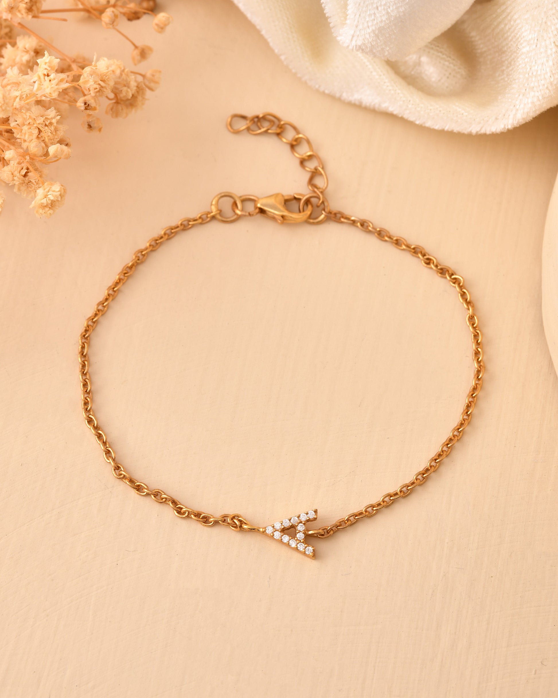 Initial "A" bracelet