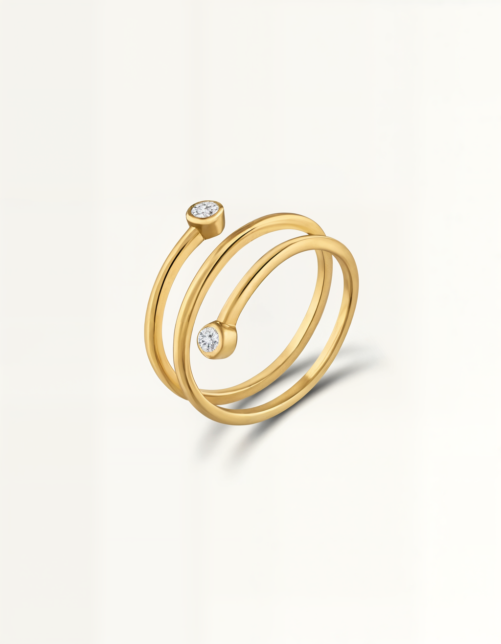 Adjustable spiral open ring