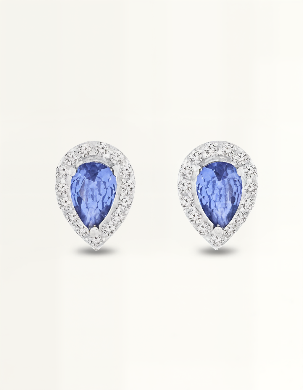 Blue teardrop stud earrings